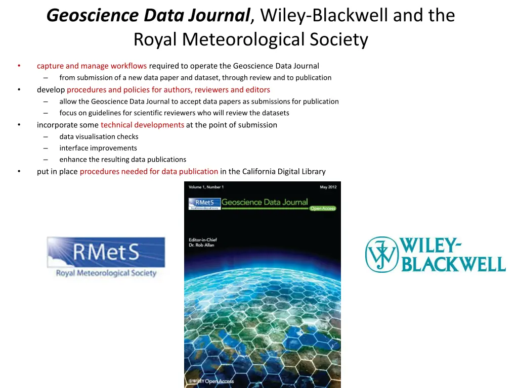 geoscience data journal wiley blackwell