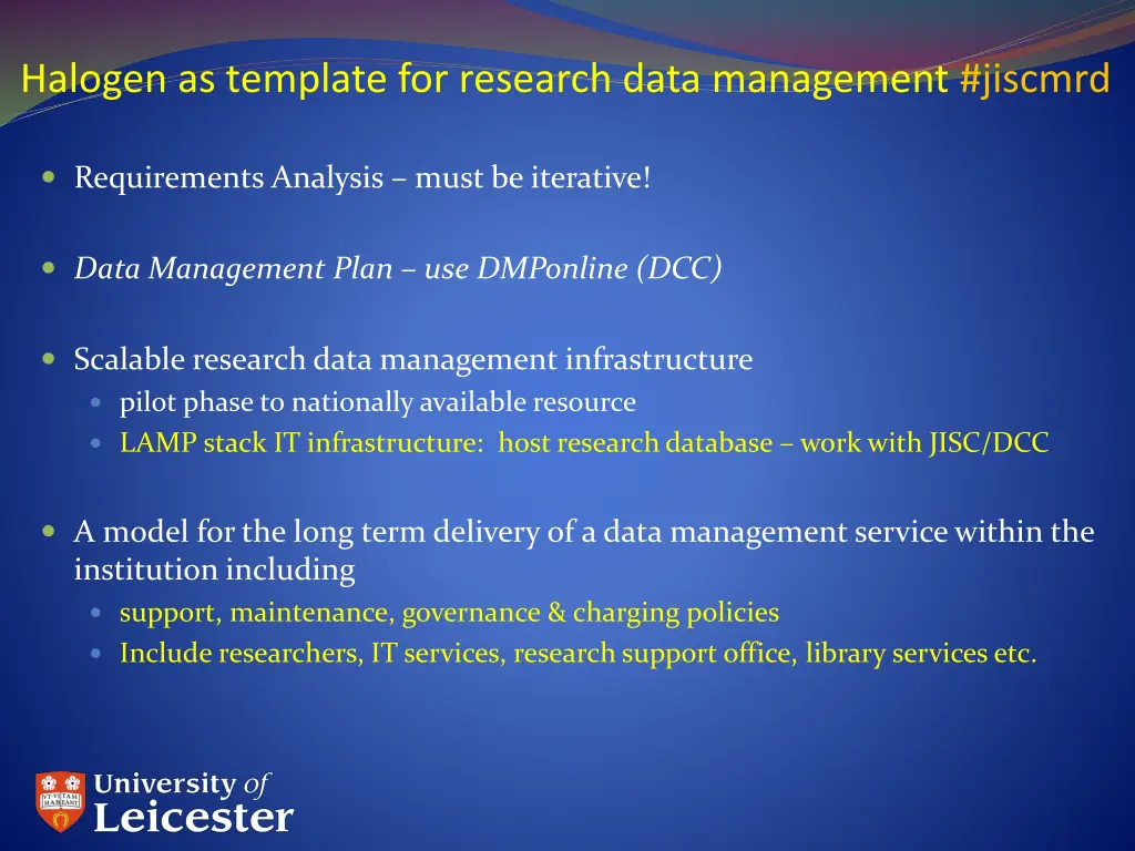 halogen as template for research data management