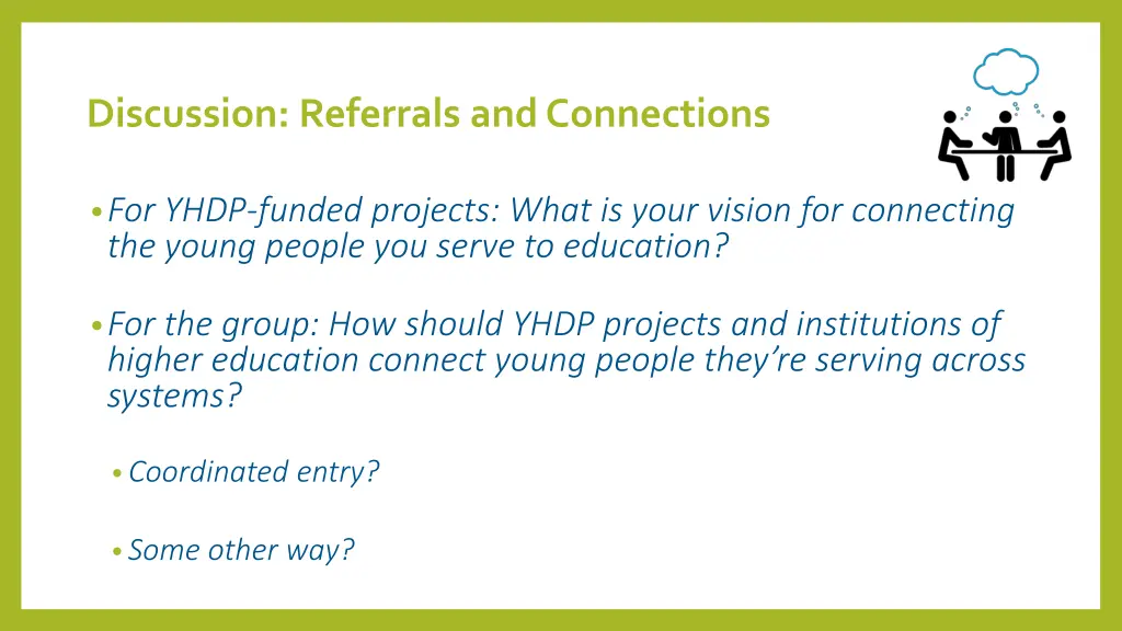 discussion referrals and connections