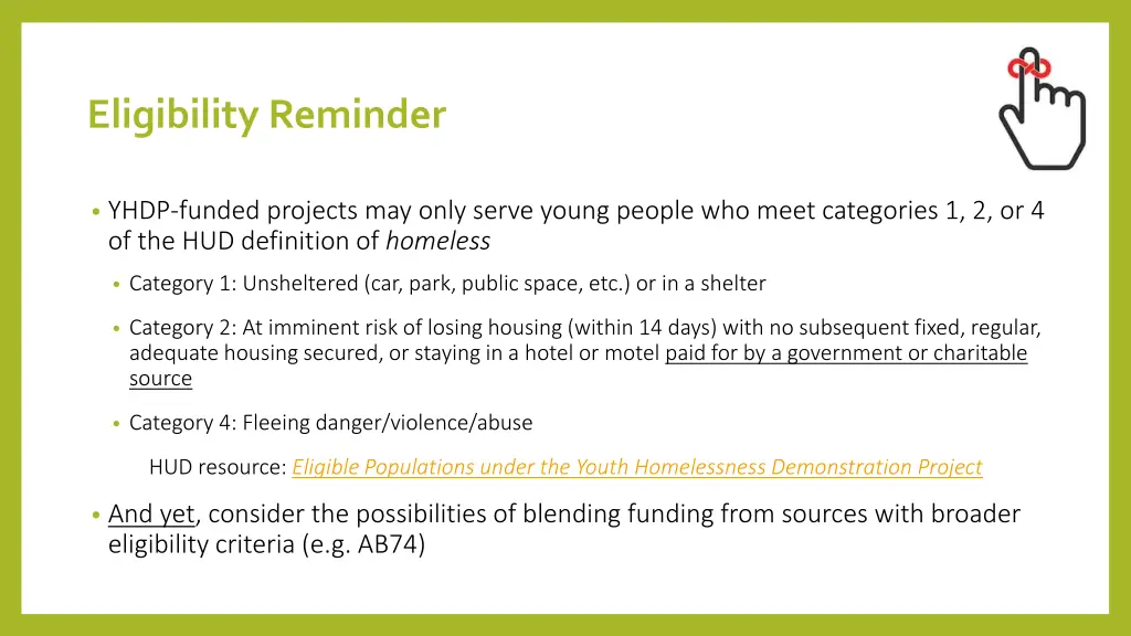 eligibility reminder