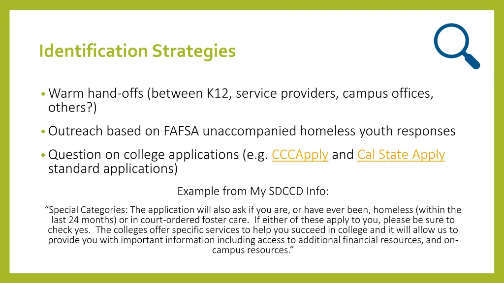 identification strategies