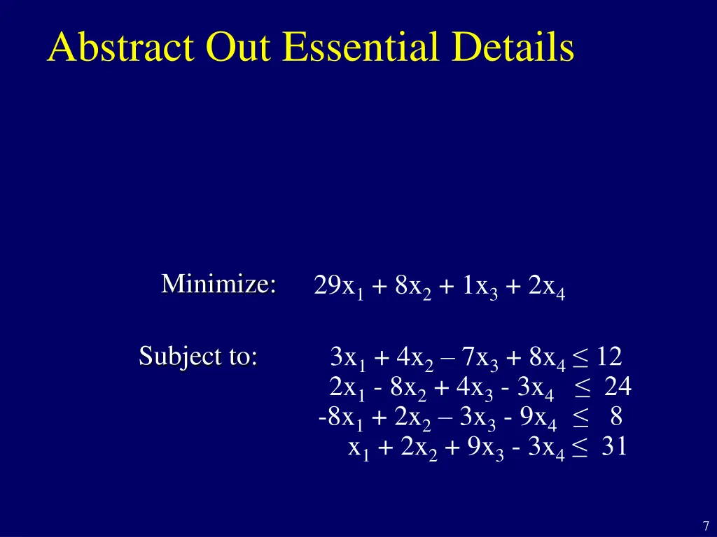abstract out essential details 1