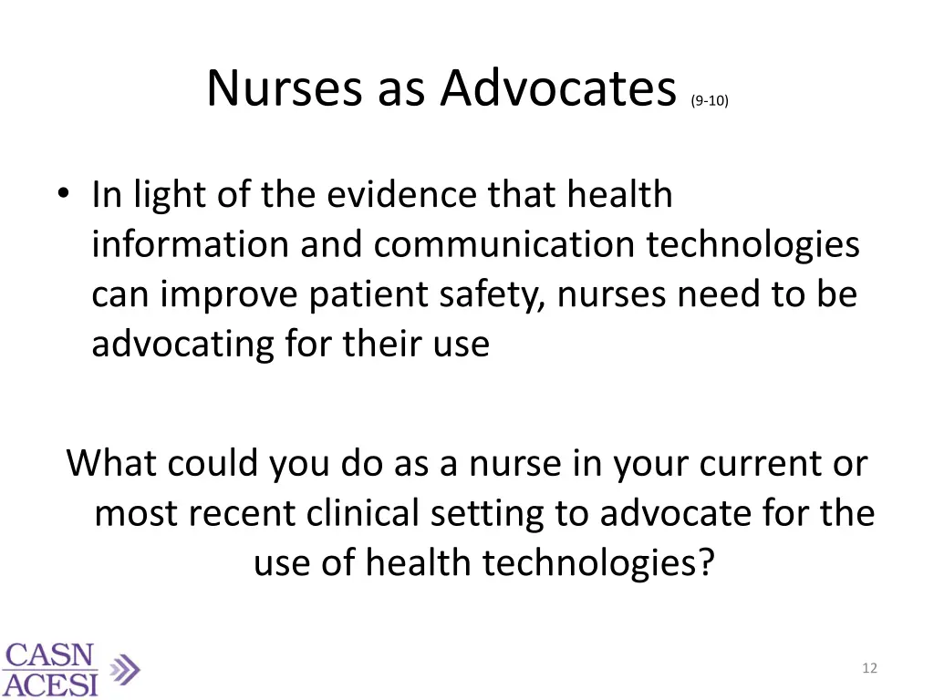 nurses as advocates 9 10 2