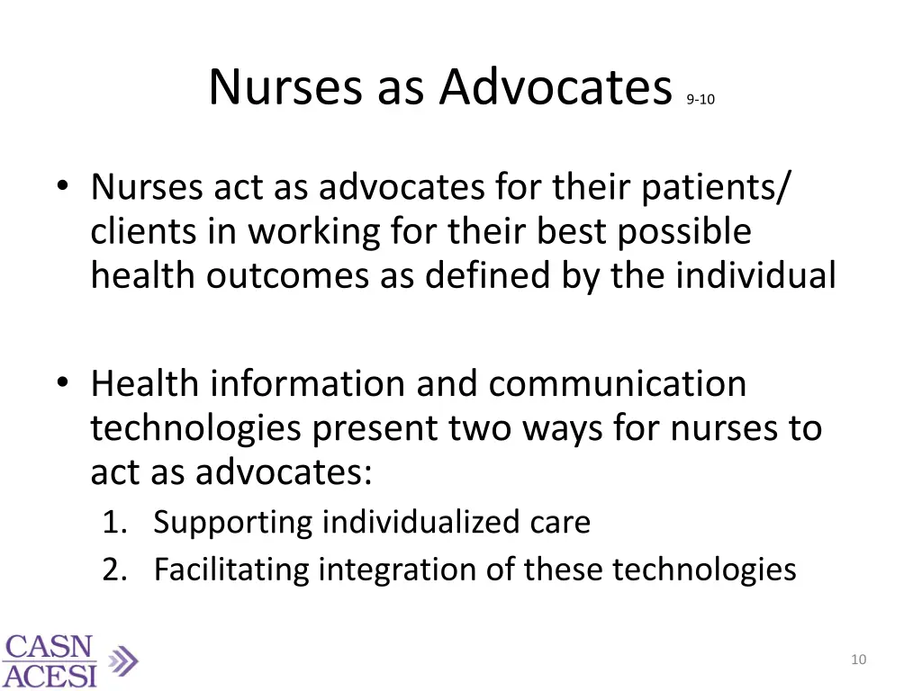 nurses as advocates 9 10