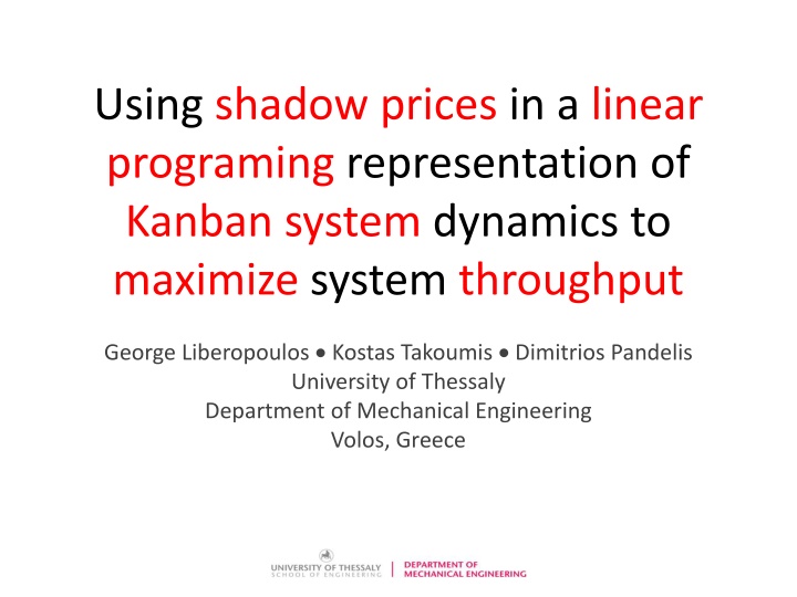 using shadow prices in a linear programing