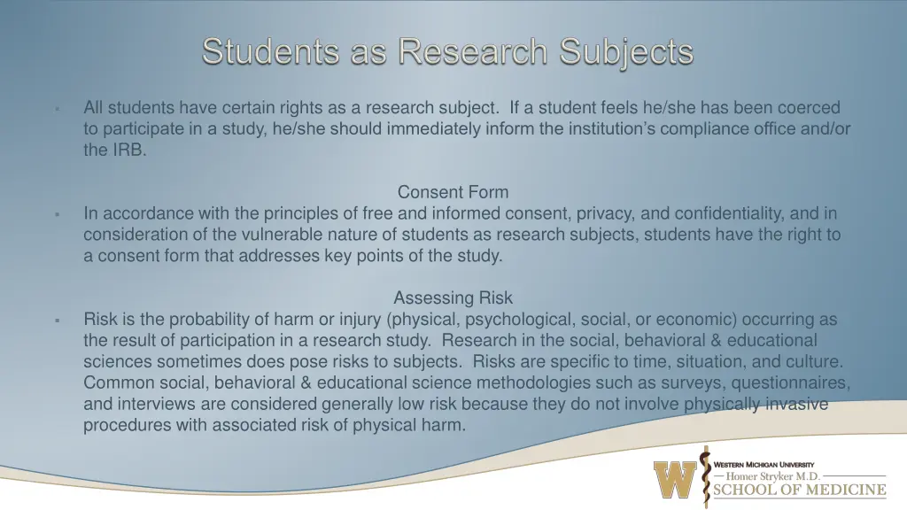 all students have certain rights as a research