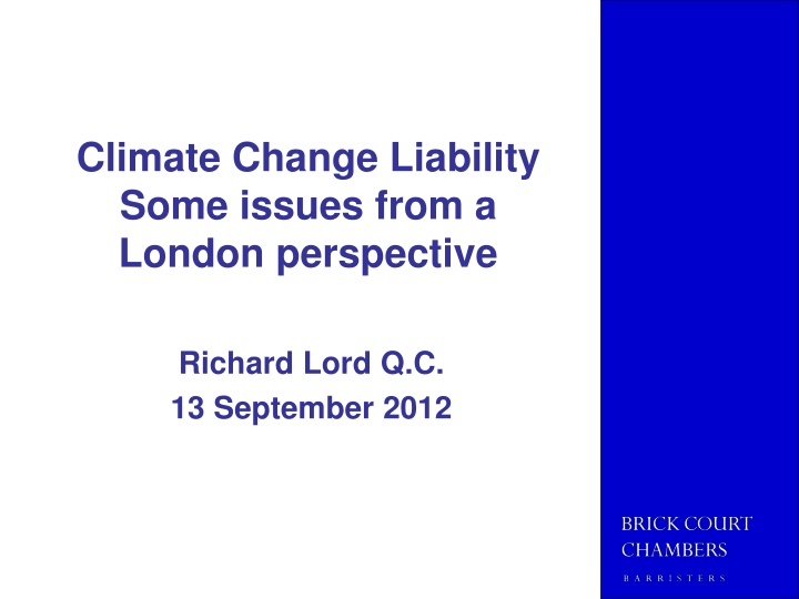 climate change liability some issues from