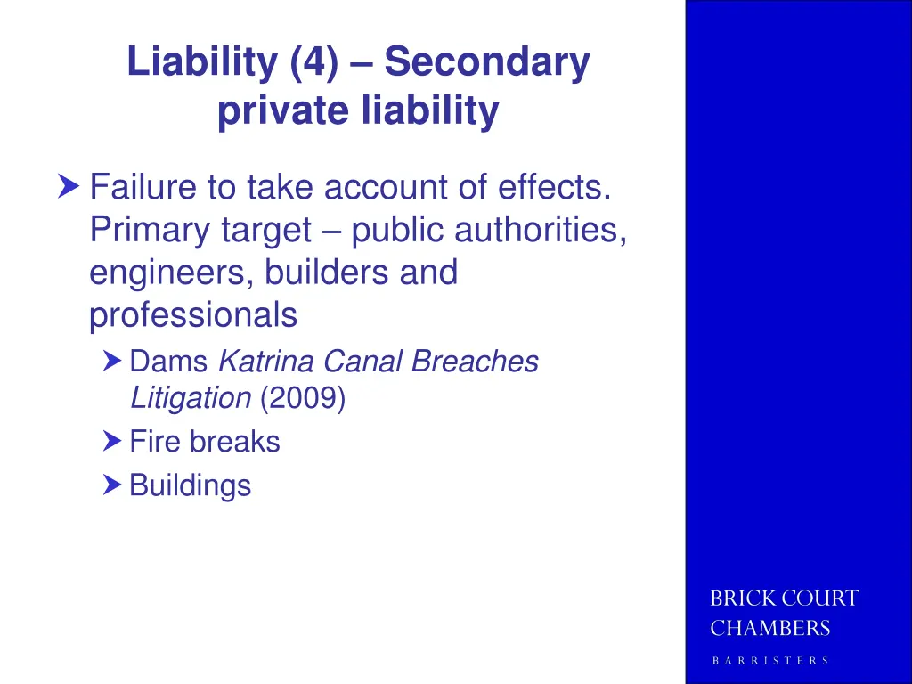liability 4 secondary private liability