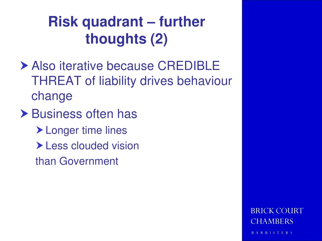 risk quadrant further thoughts 2