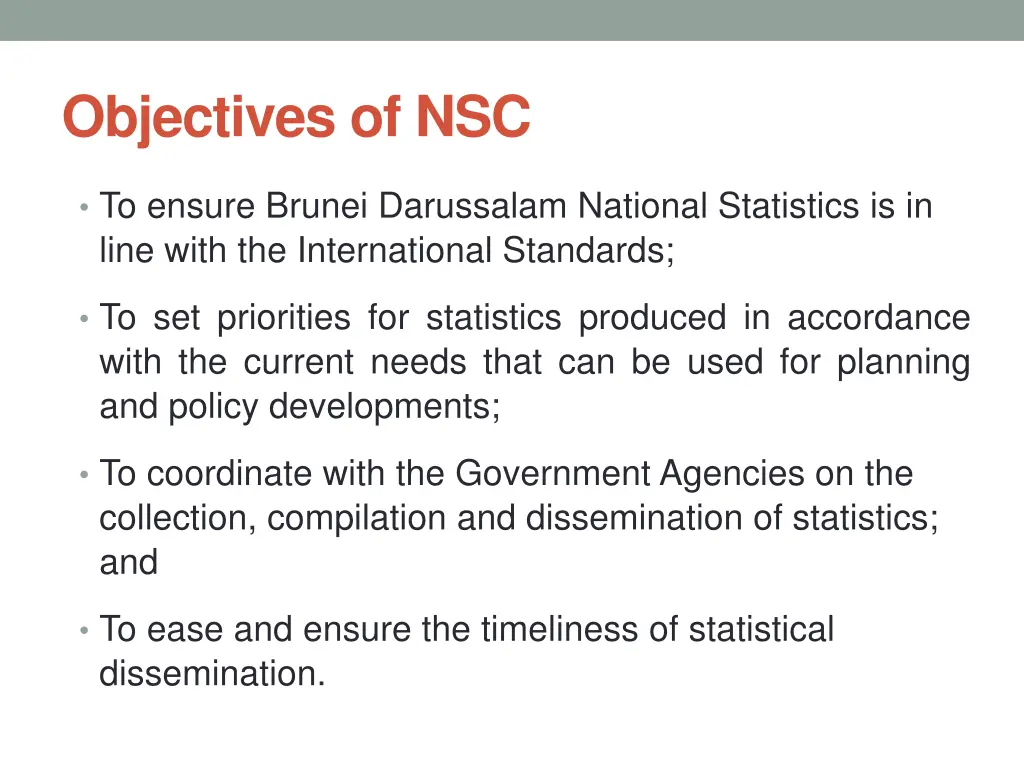objectives of nsc