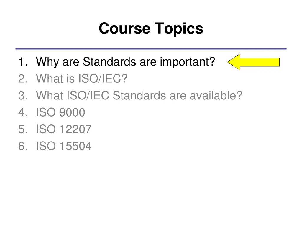 course topics