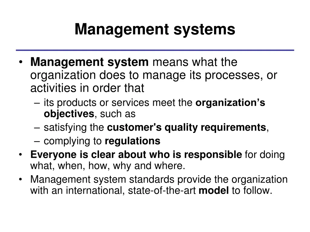 management systems