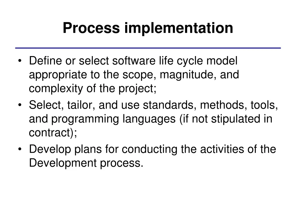 process implementation