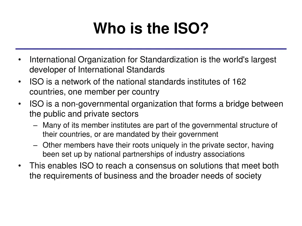 who is the iso
