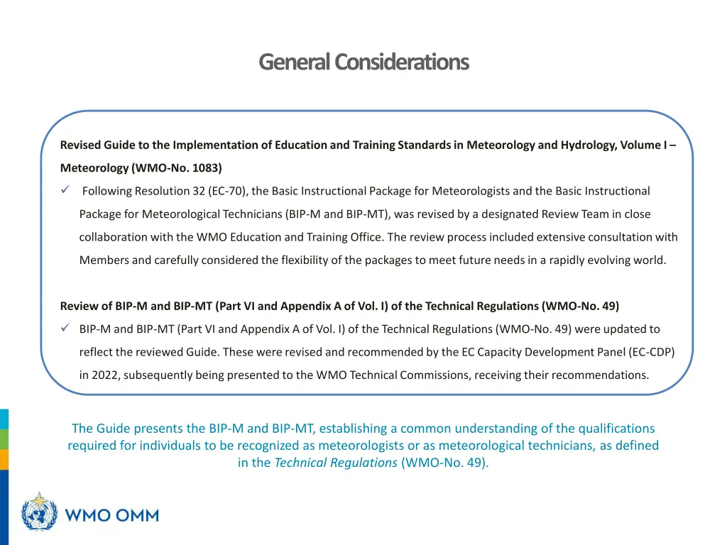 general considerations