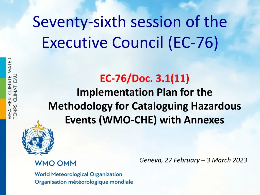seventy sixth session of the executive council 2