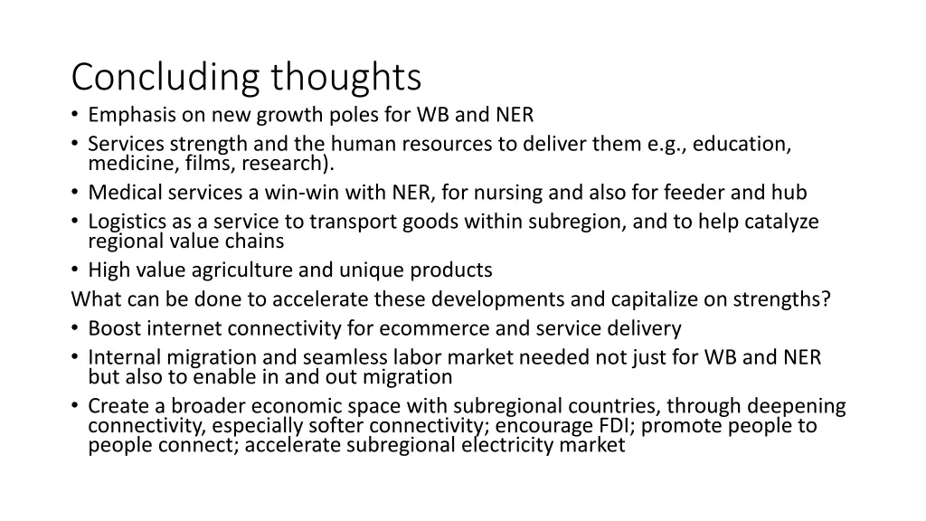 concluding thoughts emphasis on new growth poles