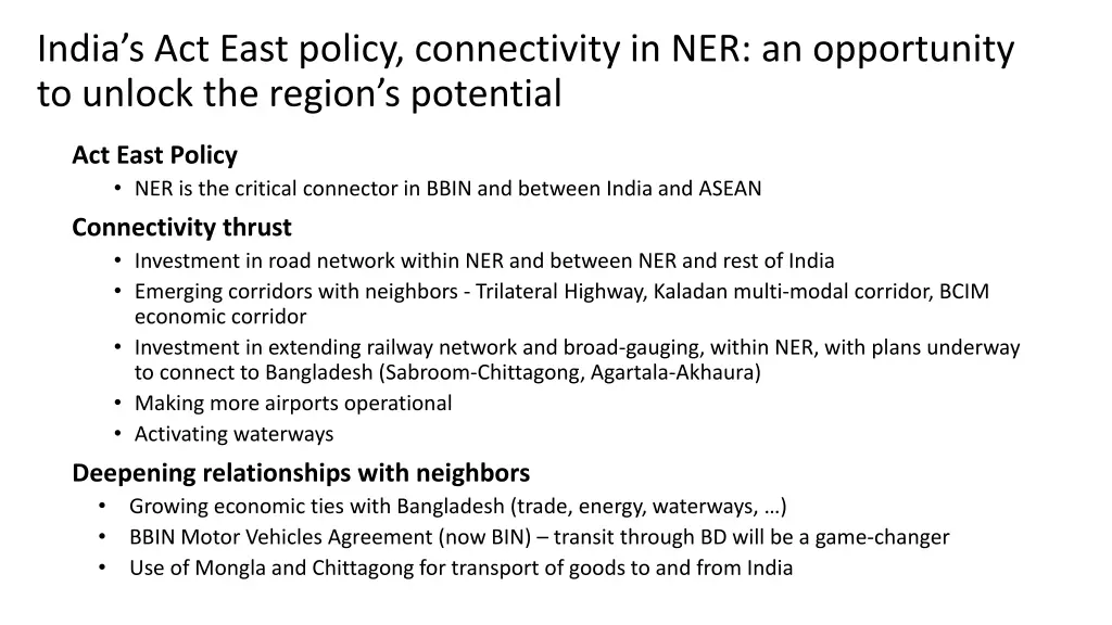 india s act east policy connectivity