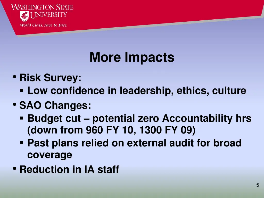 more impacts