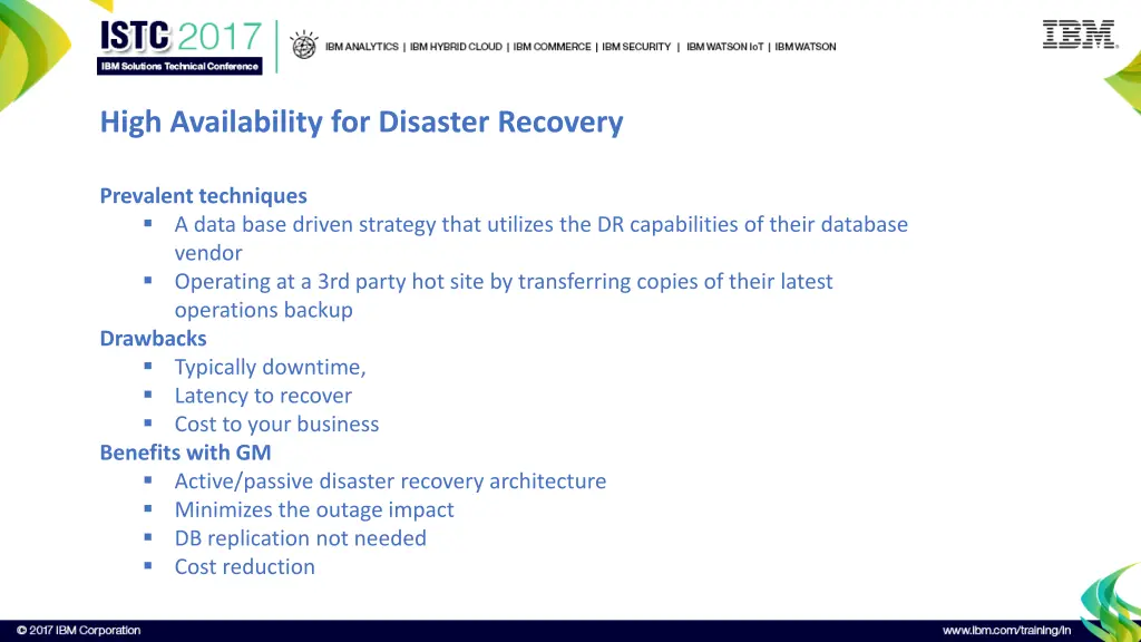 high availability for disaster recovery