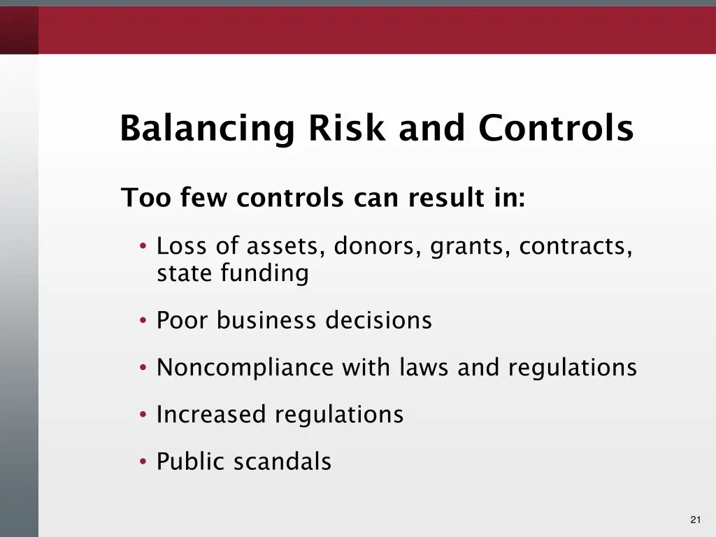 balancing risk and controls