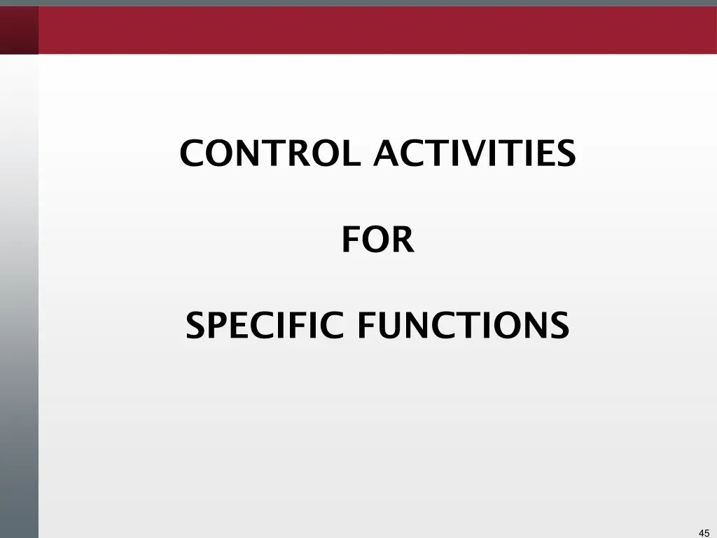 control activities