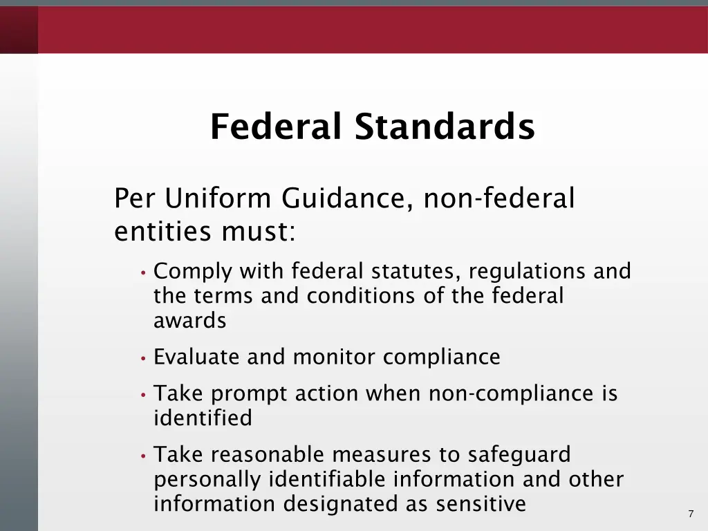 federal standards