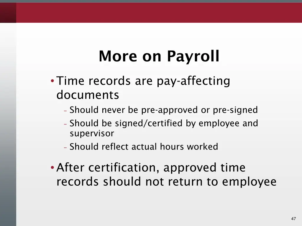 more on payroll