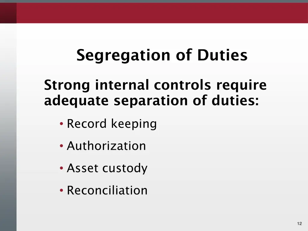segregation of duties