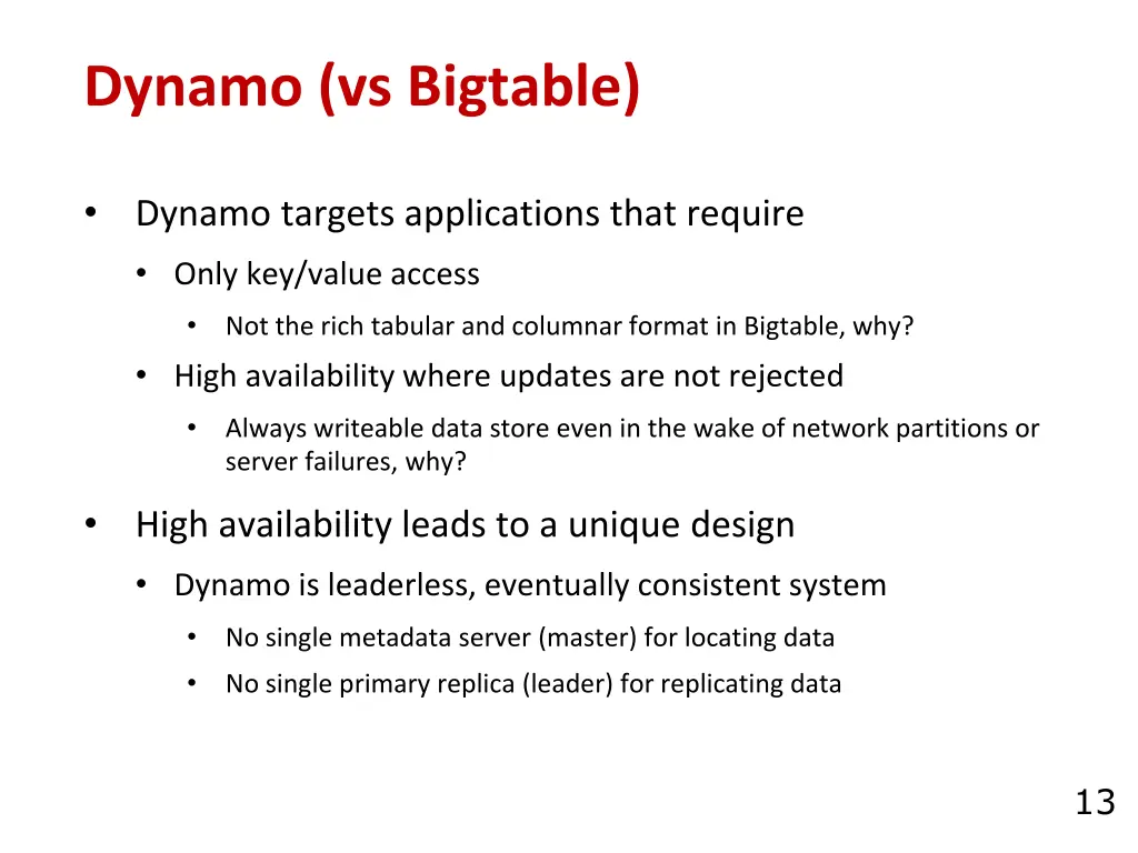 dynamo vs bigtable