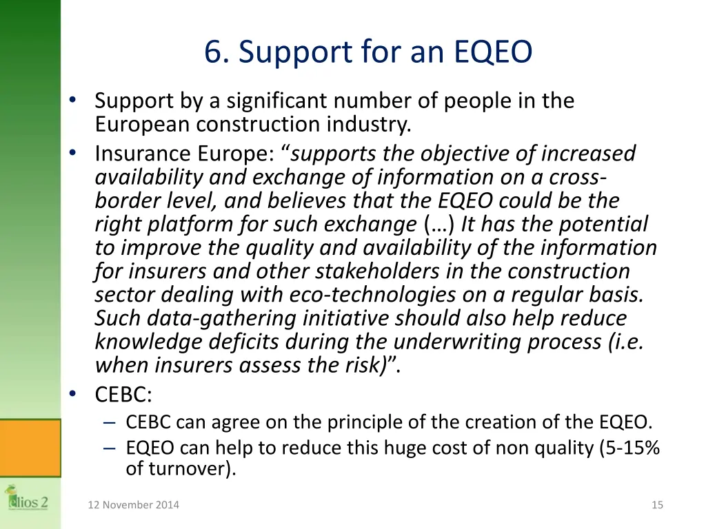 6 support for an eqeo