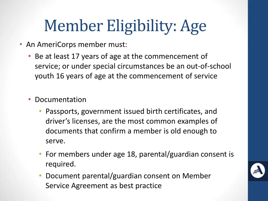 member eligibility age