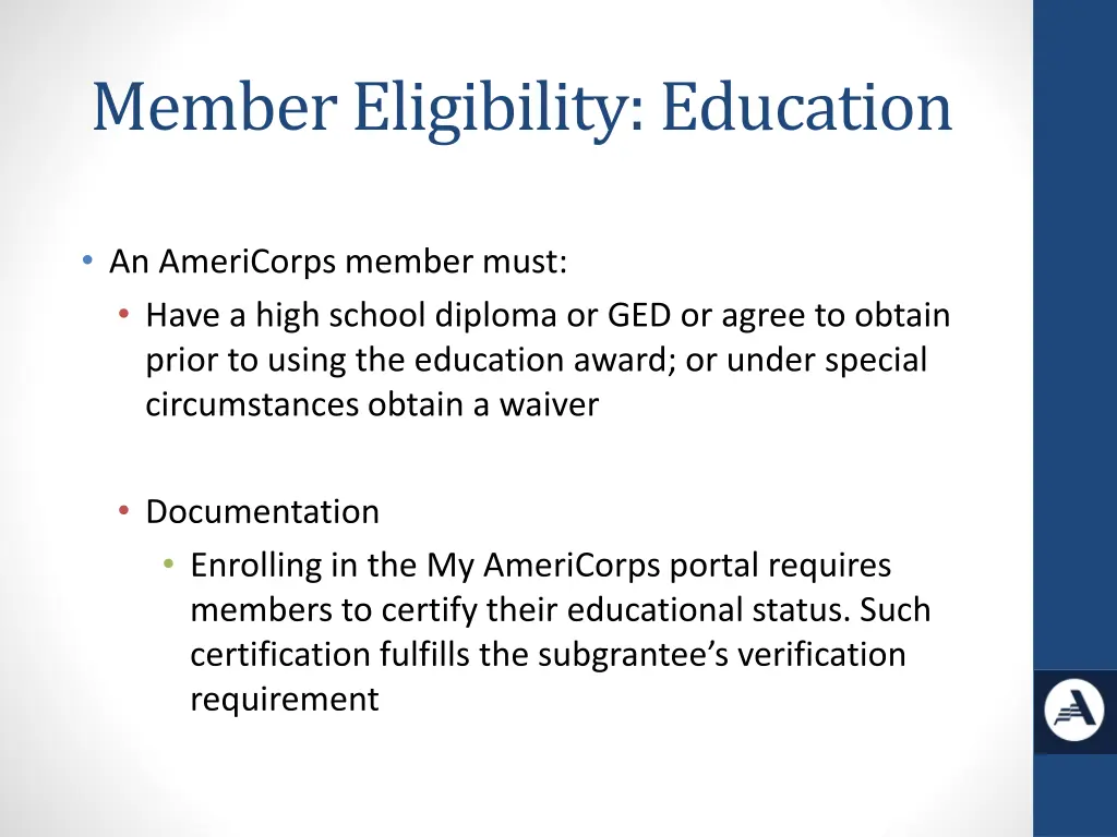 member eligibility education