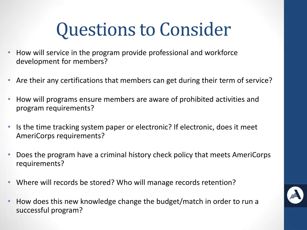 questions to consider 1
