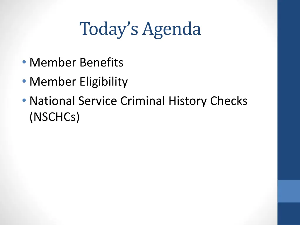 today s agenda
