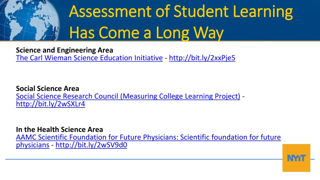 assessment of student learning assessment