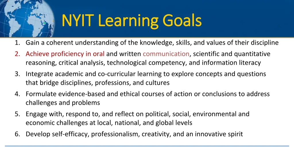 nyit learning goals nyit learning goals