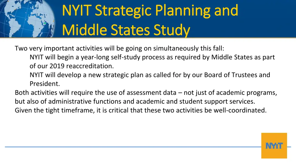 nyit strategic planning and nyit strategic