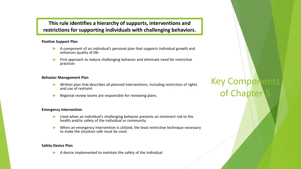 this rule identifies a hierarchy of supports
