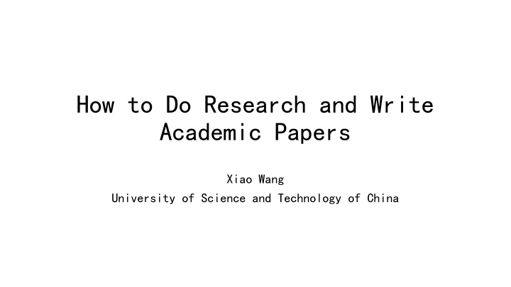 how to do research and write academic papers