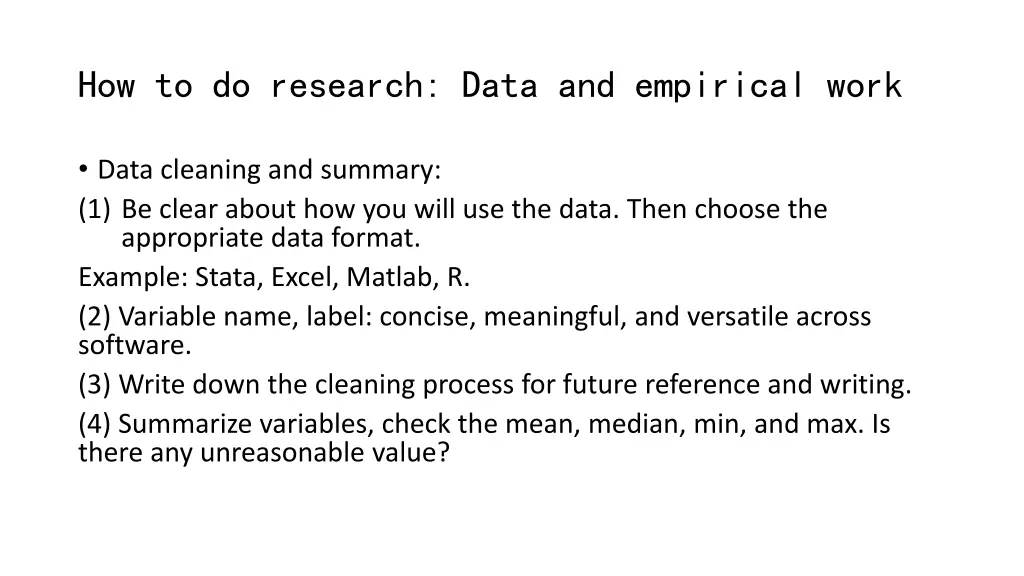 how to do research data and empirical work 1