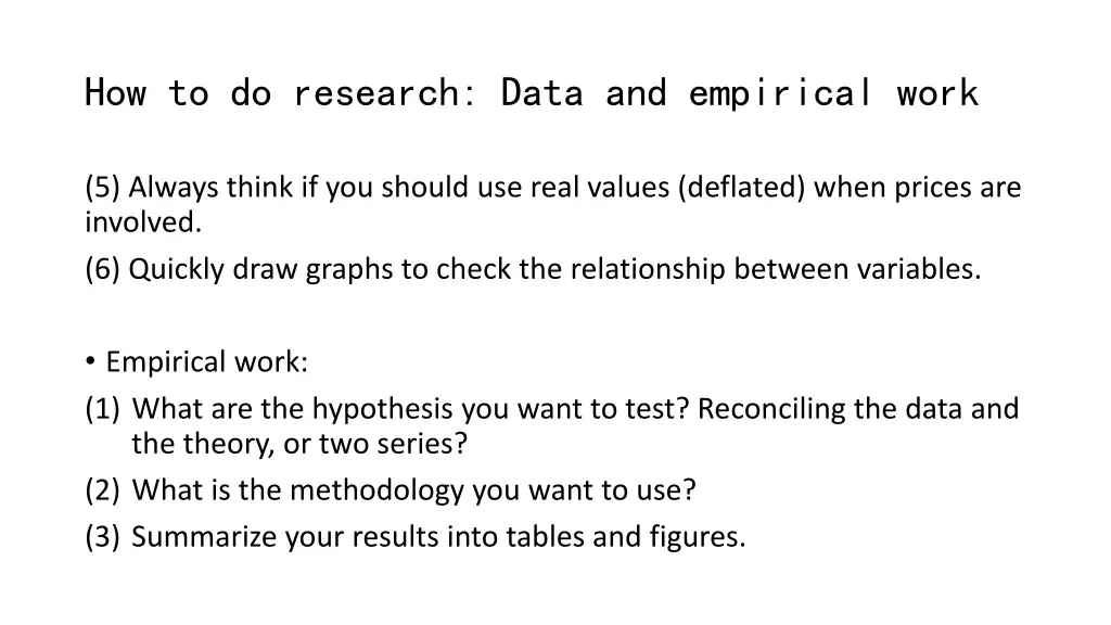 how to do research data and empirical work 2