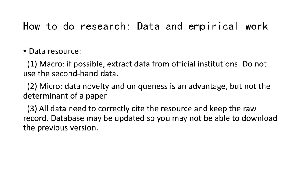 how to do research data and empirical work
