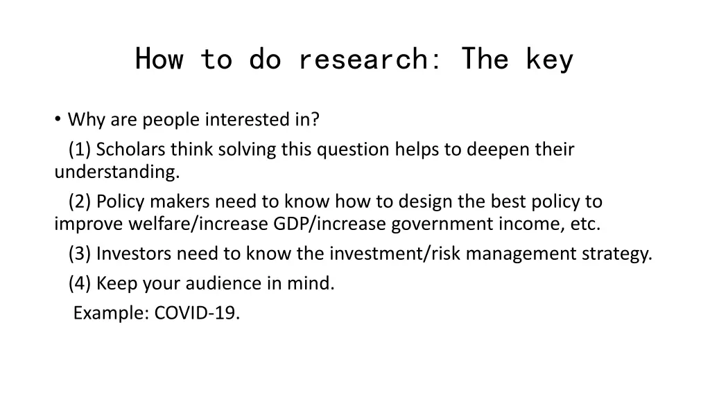 how to do research the key 1