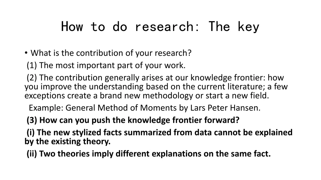 how to do research the key 2