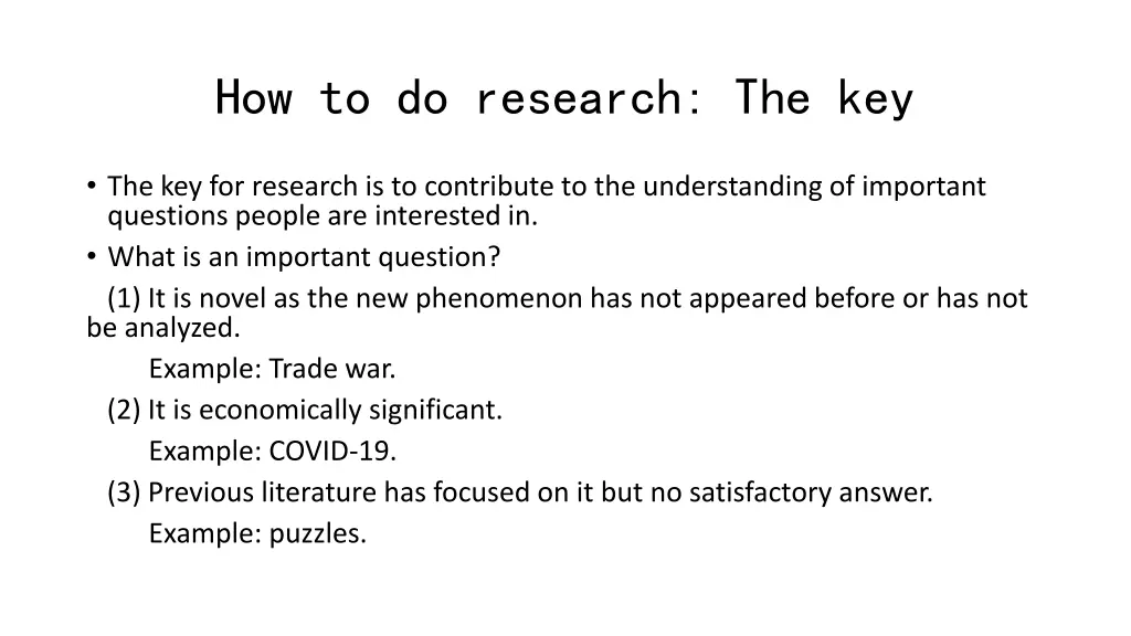 how to do research the key