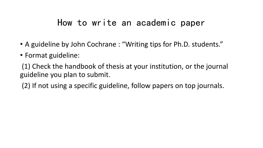 how to write an academic paper