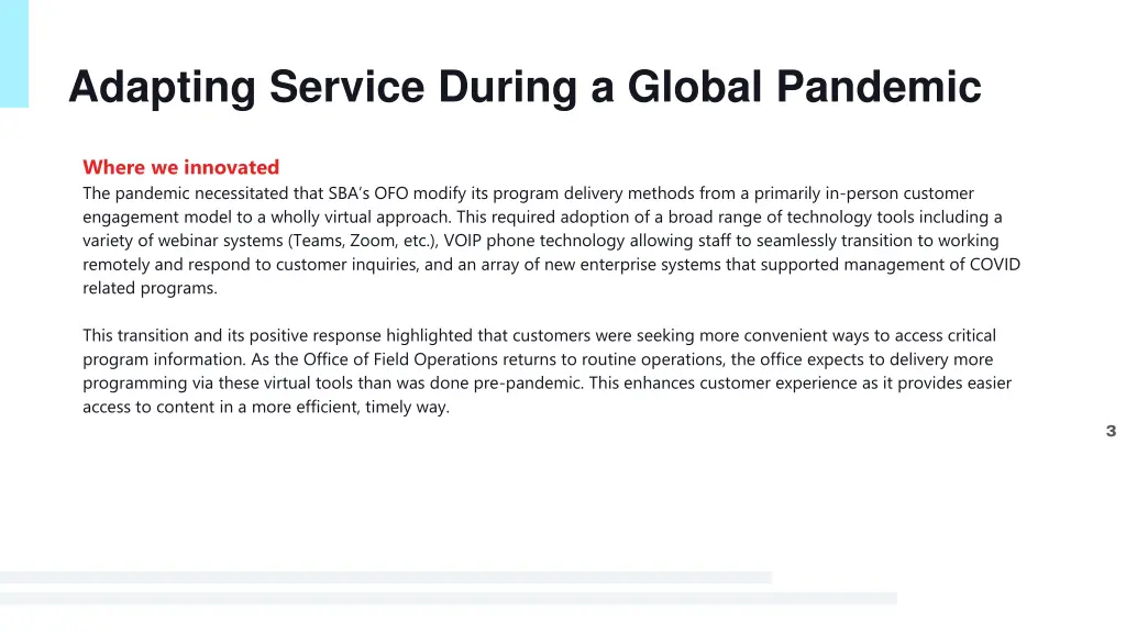 adapting service during a global pandemic