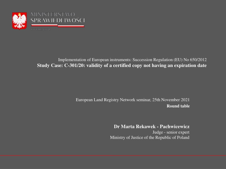 implementation of european instruments succession