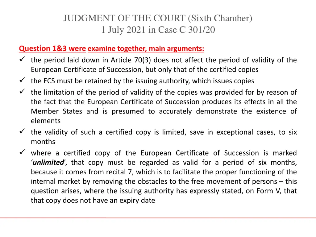 judgment of the court sixth chamber 1 july 2021 10